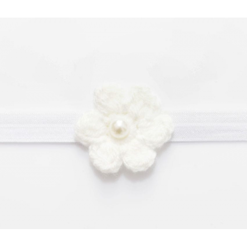 Opaska z kwiatkiem (biały)