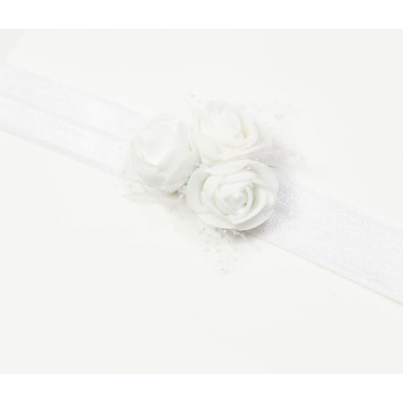 Opaska z kwiatkami (biała)